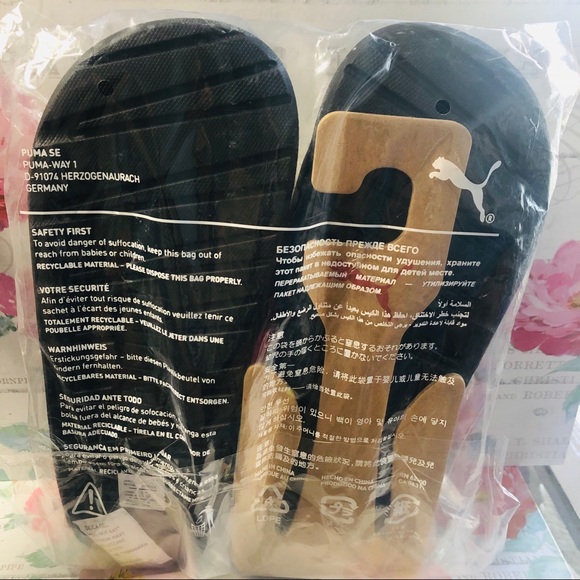 PUMA Rose Glitter Slides Black Size 10 NWT - Picture 2 of 3